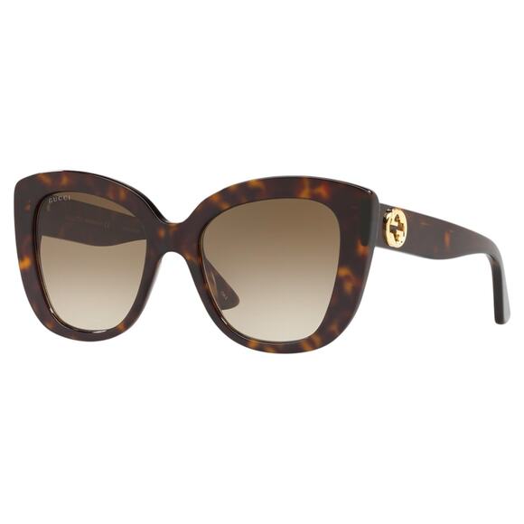 Gucci Accessories - New GUCCI Sunglasses Brown Cat Eye Gradient Lens Gold Metal GG Authentic